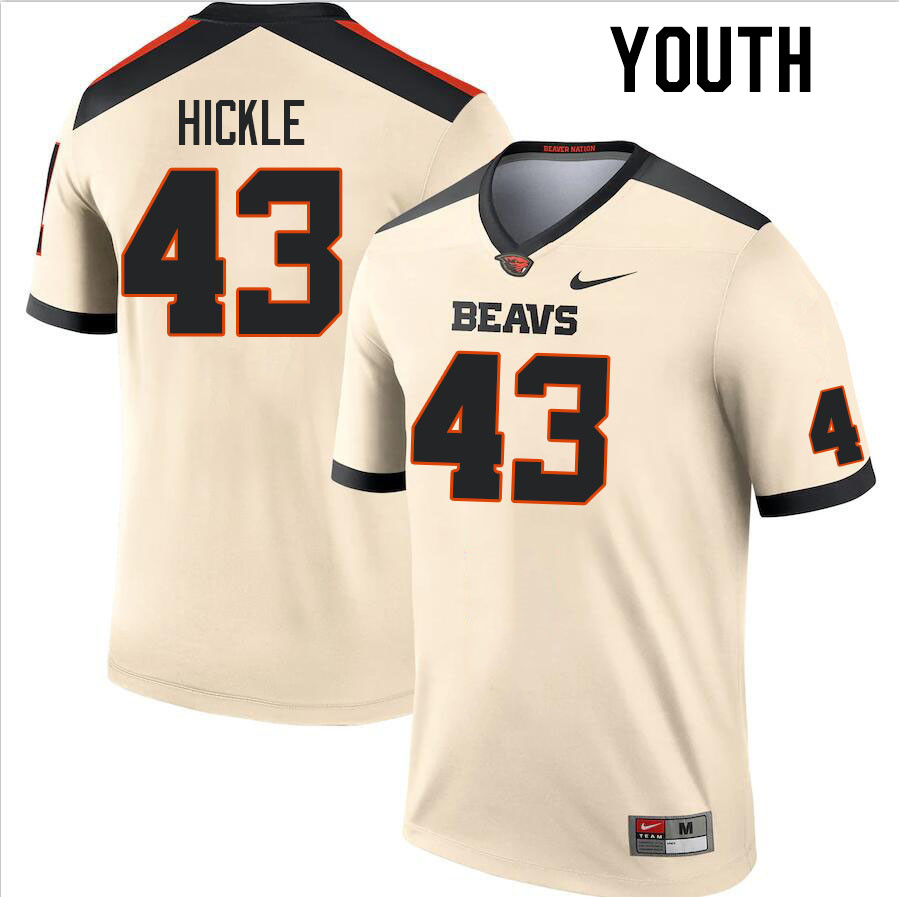 Youth #43 Takari Hickle Oregon State Beavers College Football Jerseys Stitched Sale-Cream